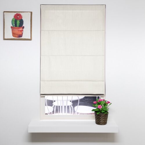 Het Vouwgordijntje - Vouwgordijn Semi-transparant - Ivoor dicht